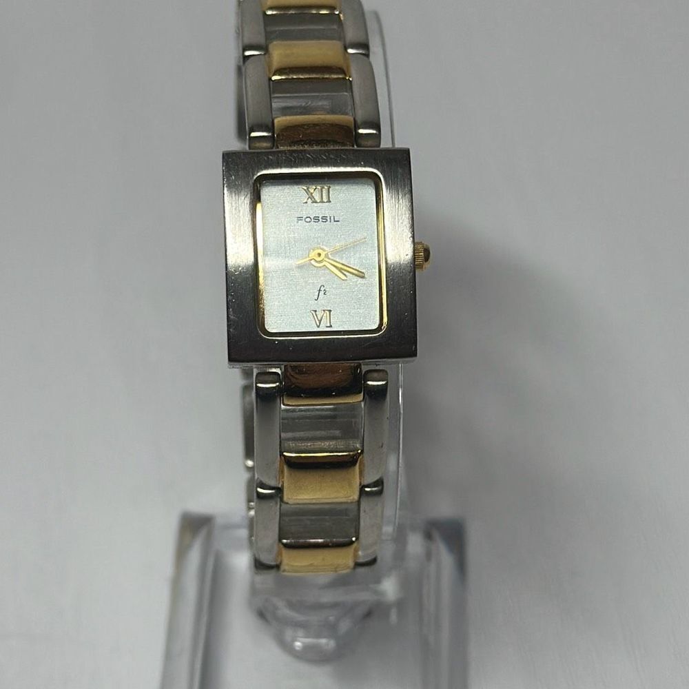 Fossil ES-9246 Ladies Womens Gold Silver Stainless Steel Watch Needs BATTERY